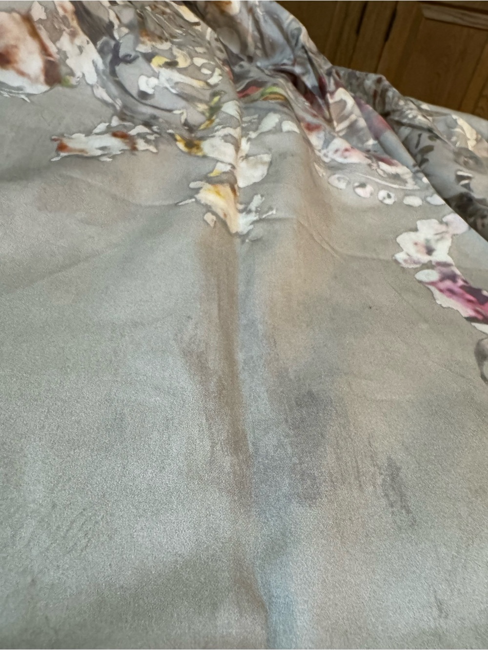 Neiman Marcus Designers Guild Floral Watercolor shower curtain in Gray and Multi - Picture 7 of 9